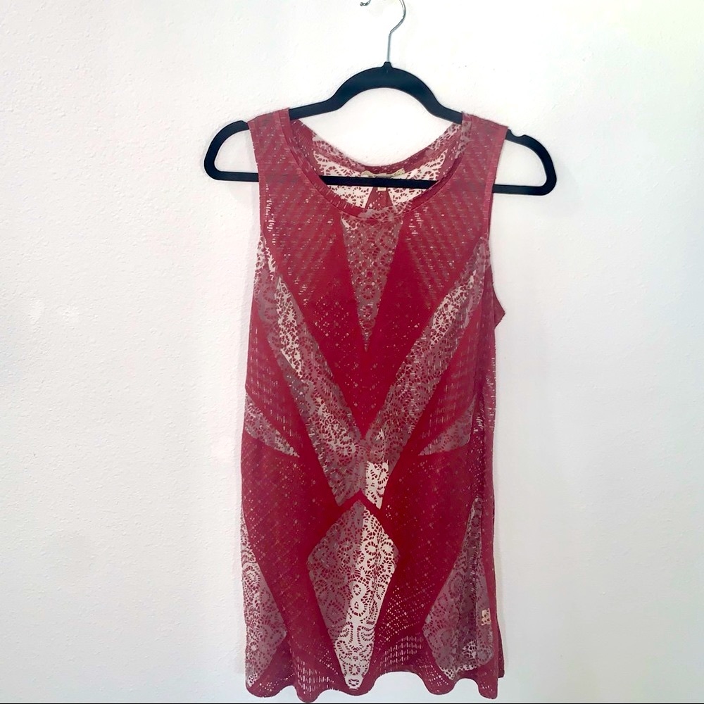 BKE Sheer Open Back Top